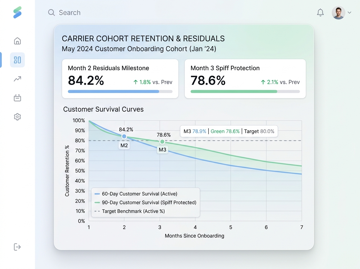 Cohort retention interface